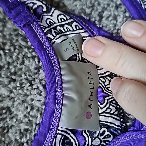 STUNNING ATHLETA PURPLE PAISLEY TIC TAC TOE RACERBACK TOP - Picture 3 of 9